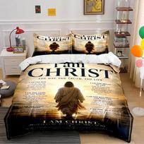 I Am Christ Religious Bedding Set  Bedding set (1 duvet cover, 2 pillowcases, duvet not included) 135x200cm white