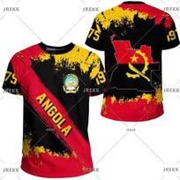 Angola Flag Map 3D Print T Shirt For Men Clothes National Emblem Sport Dashiki Festival Gift Women Tshirt Kids Streetwear S red