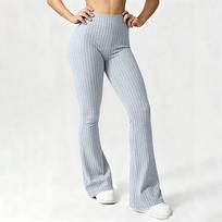 Women's High Waist Drawstring Cargo Pants - Casual Flare Leg Trousers with Pockets for S chaki