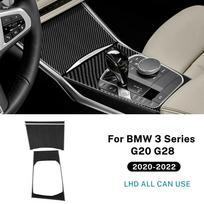 Carbon Fiber Gear Shift Panel Cover Trim for BMW 3 Series G20 2020 LHD LHD Black juoda
