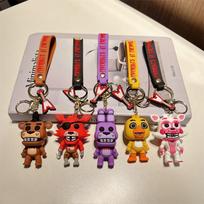 5PCS Cartoon Game Action Figure FNAF Freddy's Fazbear Bear Doll Model Toy Five Nights Freddy Keychain For Gift black