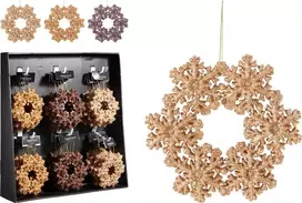Eglutės žaisliukas Snowflake, rudas/aukso