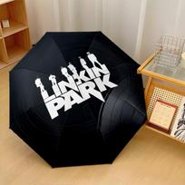 Linkin Park Print 8?Ribs Automatic Umbrella Wind Resistant Lightweight Folding Umbrella For Outdoor Travel white