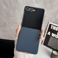 Dėklas Samsung Z Flip 8, Magsafe, verslo, itin plonas, matinio anglies pluošto dangtelis, skirtas Samsung Galaxy Z Flip 7 6 5 4 Flip8 Carbon Fiber&Galaxy Z Flip7 FE mėlyna