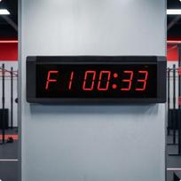Gym Timer with Remote WallMountable LED Workout Clock 6Digit Interval for Athletes, Coaches, black