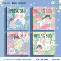 Hand-Painted Retro Square Crystal Diary and Sketch Book for Girls Single Book white