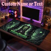 Monster Energy Customized Name Text Mouse Pad, Large Desk Mouse Mat Personalized Home Office Present 50cmx100cm