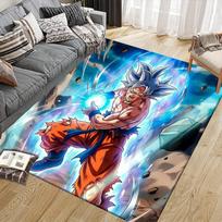 Son Goku Flannel Pattern Square Carpet,Area Rug,Carpet Rug for Living Room Bedroom Sofa Playroom Decor,Non-slip Floor Mat 40x60cm( 15x23in ) blue