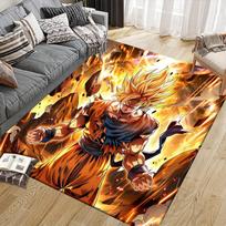 Son Goku Flannel Pattern Square Carpet,Area Rug,Carpet Rug for Living Room Bedroom Sofa Playroom Decor,Non-slip Floor Mat 100x120cm( 39x47in )