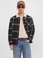 JACK & JONES Flisinis džemperis 'JJZAC' tamsiai ruda / juoda / balta