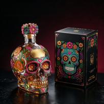 Kūrybiškas kaukolės formos viskio grafinas, aukšto boro silikatinio stiklo vyno butelis, naujoviškas kaukolės galvos likerio grafinas, baro reikmenys, ornamentas Skull (350ml) skaidri