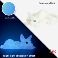 3d Pla Cat Figure Collectors Edition For Kids And Home Decor Glow Blue 19.6cm blue