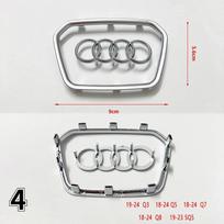 Automobilio vairo logotipas Ryškus rėmelio juostelė Galvanizuotas automobilio logotipas Lipdukas Audi A3 A4 B8 8P B9 8V A5 A6 C7 A7 Q3 Q5 Q7 gray
