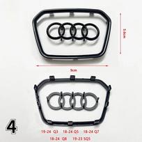 Automobilio vairo logotipas Ryškus rėmelio juostelė Galvanizuotas automobilio logotipas Lipdukas Audi A3 A4 B8 8P B9 8V A5 A6 C7 A7 Q3 Q5 Q7