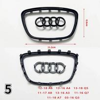 Automobilio vairo logotipas Ryškus rėmelio juostelė Galvanizuotas automobilio logotipas Lipdukas Audi A3 A4 B8 8P B9 8V A5 A6 C7 A7 Q3 Q5 Q7