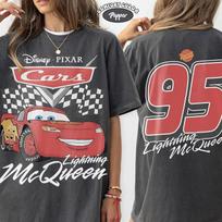 Comfort Colors Lightning McQueen Shirt, Vintage Two Sided Cars Movie Tee, Radiator Springs 2026 Family Trip, Retro Rusteze Apparel Racing 3XL brown
