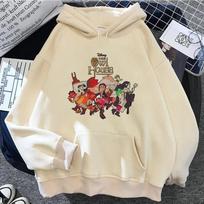 Pelėdos namas džemperiai moterims 90-ųjų vilna juokingi Harajuku gobtuvas moteriškas ilgomis rankovėmis viršutinis drabužis Unisex 3XL black