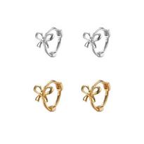Exquisite Bow Mini Ear Cuffs: Cute Niche Design, Versatile Light Luxury Earrings gray