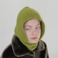 Kepurė Minkšta Y2k Moteriška megzta balaklava kepurė žieminė lauko unisex vyriška šilta ausų apsauga Šalikas Vilnonis megztinis Snood kepurė apykaklės gaubtas 56-58CM beige