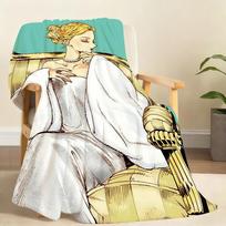 Vintage manga V Veil Kotteri emma aleksander Blanket Soft Throw Blanket for Home Bedroom Bed Sofa Picnic Office Blanket Gift 75x90cm white