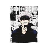 Gojo Satoru Koliažas Manga Aksominis pledas Anime Antklodė lovai, automobiliui Super minkštas pledas, 100x150cm white