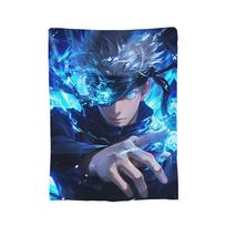 Gojo Satoru Koliažas Manga Aksominis pledas Anime Antklodė lovai, automobiliui Super minkštas pledas, 100x150cm