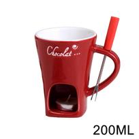 Chocolate fondue M UG fondue set fondue ceramic melting cup butter heater heating tea light melting for candy and chocolate kava