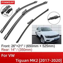 For VW Tiguan MK2 2017- 26 +21 +14  Front Rear Wiper Blades Brushes Cutter Accessories 2017 2018 gray