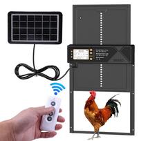 Automatinės saulės energija maitinamos aliumininės vištidės durys su laikmačiu ir šviesos jutikliu