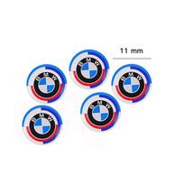 5Pcs 3D Aluminum Car Key Emblem Stickers, Auto Remote Key Logo Decal Replacement Badge Fit For BMW G30 G32 G01 G02 G05 G06 G07 blue