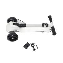 Electric 3 Wheel Scooter for Kids Adjustable Height Foldable Powered Assisted Electric Scooter with Light Up 3 Wheels white