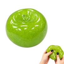 New Apple Slushie Squishy Fidget Toy Crunchy Moldable Non-Bounce Sensory Stress Reliever Medium Grip Strength Slow Rising Gift žalia