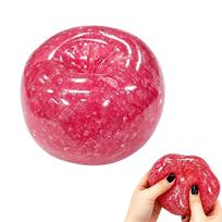 New Apple Slushie Squishy Fidget Toy Crunchy Moldable Non-Bounce Sensory Stress Reliever Medium Grip Strength Slow Rising Gift raudona