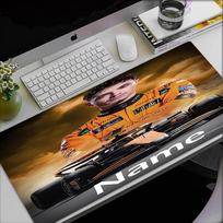 Custom Name Lando Norris Theme Mouse Pad, Non Slip Rubber Base, Multifunctional Office & Home Decor, Perfect for Workspace Personalization. 30cmx60cm orange