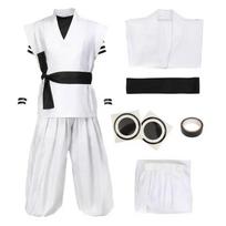 2026 Ryomen Sukuna Kostiumas Baltas Kung Fu Kostiumas su Tatuiruočių Lipdukais Ryomen Sukuna kaip Megumi Susirėmimas Cosplay Kostiumas Pilnas Rinkinys S black