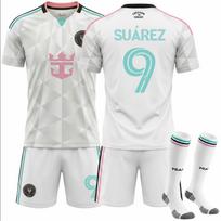 2627 Naujas Majamio išvykos baltas Nr. 10 Messi futbolo apranga / Nr. 9 Suárez sportiniai marškinėliai L