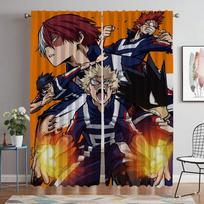 Užuolaidos miegamajam My Hero Academia Elegantiškos kambario užuolaidos 2 vnt. Helovino dekoracija Svetainės užuolaidų atspalviai Pertvara W50xH70cmx2pcs-CL black
