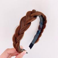 Women Hair Band Fishbone Braid Lazy Wig Twist Braid Headband Hairpin Bohemia Fashion Non-slip Headdress Bridal Hair Accessories Size fits all brown