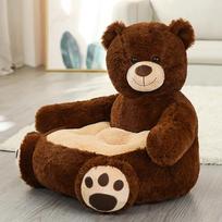 Cartoon Panda Rabbit Children'S Lazy Sofa Teddy Bear Sofa Plush Toy Kindergarten Tatami Futon Mat Leather Shell Without Padding (0.25kg) black