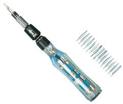 Ichinen Access Precision Screwdriver with Micro Ratchet 13942 P.Tool 30-in-1 Function, Flexible/Straight Type, gray