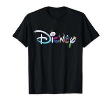 Disney Princess Frozen Characters Elsa Anna Olaf Disney Logo T-Shirt_ L black