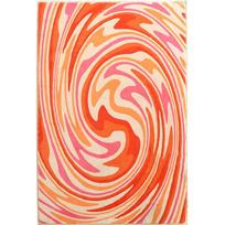 Trippy Abstract Area Rug Psychedelic Wavy Design Washable Carpet for Living Room Bedroom Kitchen Dorm 160x230cm-63x91in beige