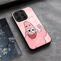 S-SpongeBob P-Patrick StarTelefono dėklas IPhone 17 Air 16 E Pro Max 15 14 13 Mini 12 Pro 11 Max Plus Juodas stiklinis dangtelis iPhone 14