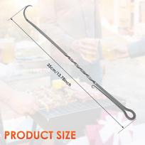 BBQ Food Flipper Stainless Steel Meat Flipper Hook BBQ Turner Hooks Pigtail Food Flipper Portable Cooking Grilling Accessories white