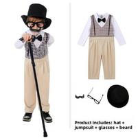 Senelės Senelio Cosplay Kostiumas Vaikų Teatro Spektakliui Vaikų Apranga Black Khaki,S beige
