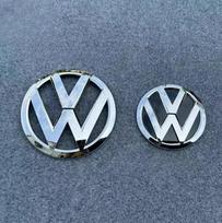 Skirta VW Volkswagen Jetta MK5 Golf Tinka Volkswagen T6 ryškiai juoda sidabrinė matinė 170 mm priekinės radiatoriaus grotelės logotipas+130 mm galinis gbhl80