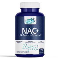 Fitness Veda NAC+ | N-Acetyl L-Cysteine Supplement | Respiratory Wellness, Antioxidant & Liver Detox Support | 1000mg Capsules | Non-GMO, Stimul