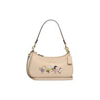 COACH Peanuts Snoopy Bendradarbiavimas Teri Pebble Karvės Odinė Pečių Rankinė, Rankinė, Pečių Rankinė Moteriška Dramblio Kaulo Baltumo CE861-IMOQY One Size 1 beige
