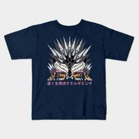 Boys Girls Soft Cotton Graphic Tees Monster Hunter World Iceborne Ruiner Nergigante Kanji T-shirt Breathable Daily School Wear Kids T-Shirts 130 (28-32kg) tamsiai mėlyna