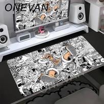 Pelės kilimėlis One Pieces Luffy Didesnis XL 90x40 Greičio kilimėliai PC Kompiuterio Klaviatūros Neslystantis Guminis Stalo Kilimėlis Žaidimų Aksesuarai Pelės kilimėlis 30cmx60cm(11.8x23.6inch) white